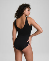 SPANXshapeâ„¢ Swim Pique Plunge One-Piece | Very Black